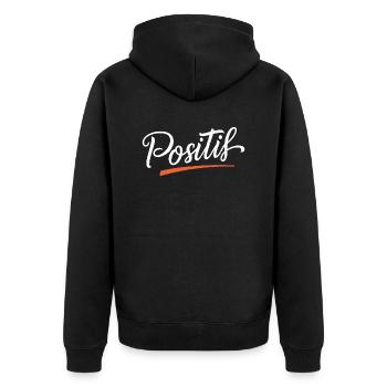 Positif - Veste à capuche bio Premium Unisexe - noir - Dos - Nico (187cm)