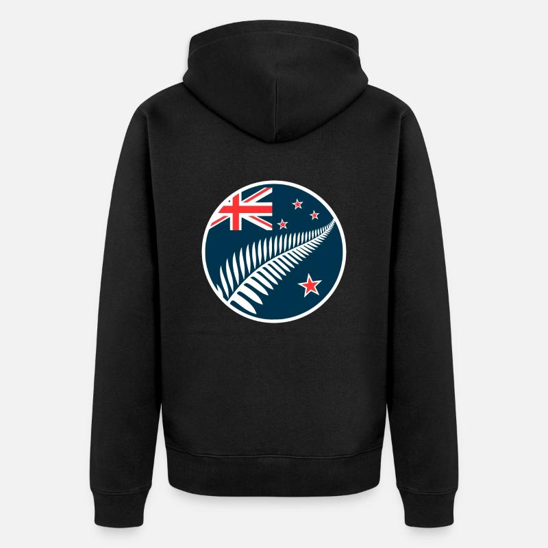 Neuseeland Aotearoa Kiwi 5 - Unisex Premium Bio Zip Hoodie - Schwarz