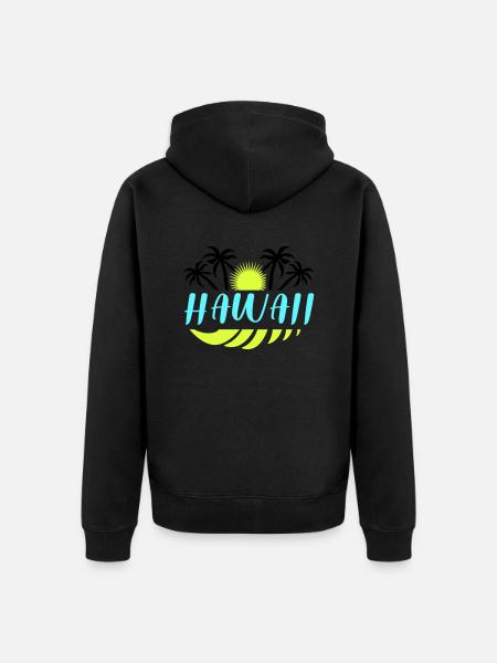 Hawaii - Unisex Premium Organic Zip Hoodie - black