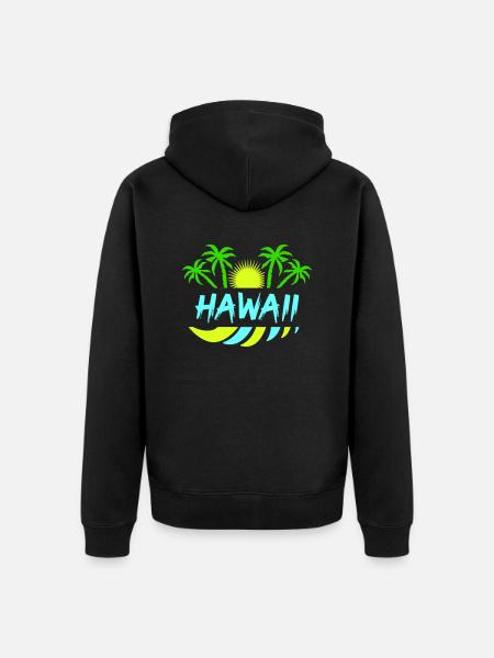 hawaii - Unisex Premium Bio Zip Hoodie - Schwarz