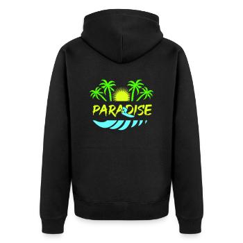 surf paradise - Unisex Premium Bio Zip Hoodie - Schwarz - Hinten - Nico (187cm)