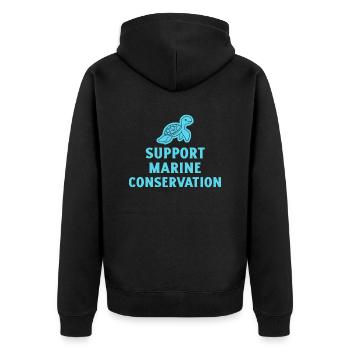 Marine Conservation. - Unisex Premium Organic Zip Hoodie - black - Back - Nico (187cm)