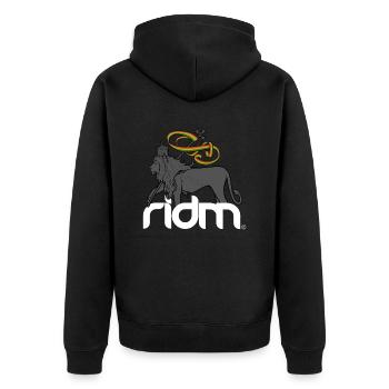 ridm lion - Unisex Premium Bio Zip Hoodie - Schwarz - Hinten - Nico (187cm)