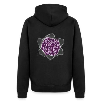 Book Clubs Cool Gift Present Literary Exploration - Unisex Premium Organic Zip Hoodie - black - Back - Nico (187cm)