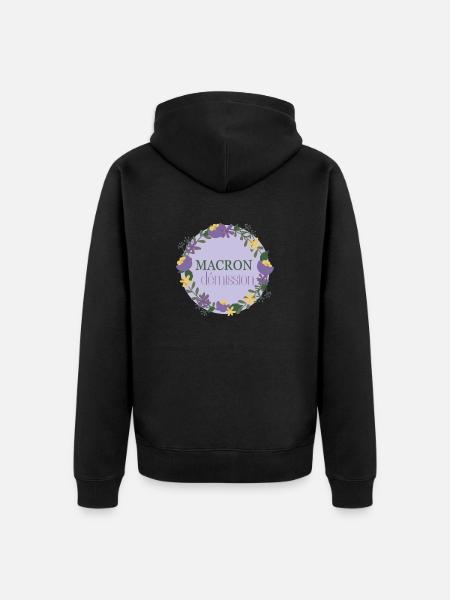 Macron resigns - Unisex Premium Organic Zip Hoodie - black