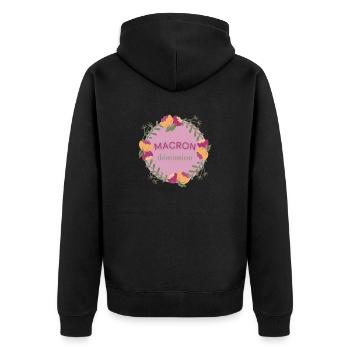 Macron resigns - Unisex Premium Organic Zip Hoodie - black - Back - Nico (187cm)
