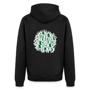 humor soccer community funny sayings soccer teams - Unisex Premium Bio Zip Hoodie - Schwarz - Hinten - Nico (187cm)