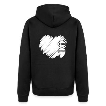 Sensibilisation à la santé mentale Vintage Groovy Mental - Veste à capuche bio Premium Unisexe - noir - Dos - Nico (187cm)