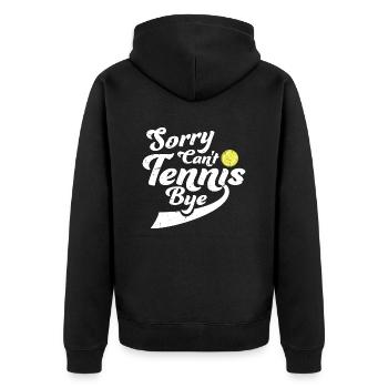 Désolé ne peut pas Tennis Bye citation drôle Sport Dire - Veste à capuche bio Premium Unisexe - noir - Dos - Nico (187cm)