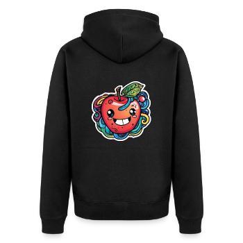 Laughing Apple, Colorful Waves, Urban Street Style - Unisex Premium Organic Zip Hoodie - black - Back - Nico (187cm)
