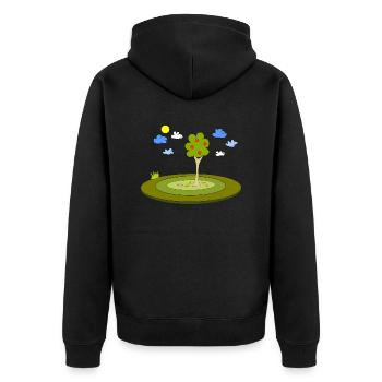 Nature Piece - Unisex Premium Organic Zip Hoodie - black - Back - Nico (187cm)