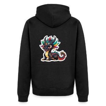 Adorable dragon chinois - Veste à capuche bio Premium Unisexe - noir - Dos - Nico (187cm)