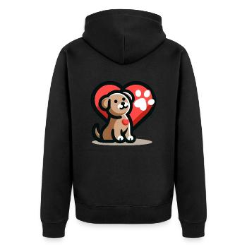 L’amour des chiens - Veste à capuche bio Premium Unisexe - noir - Dos - Nico (187cm)