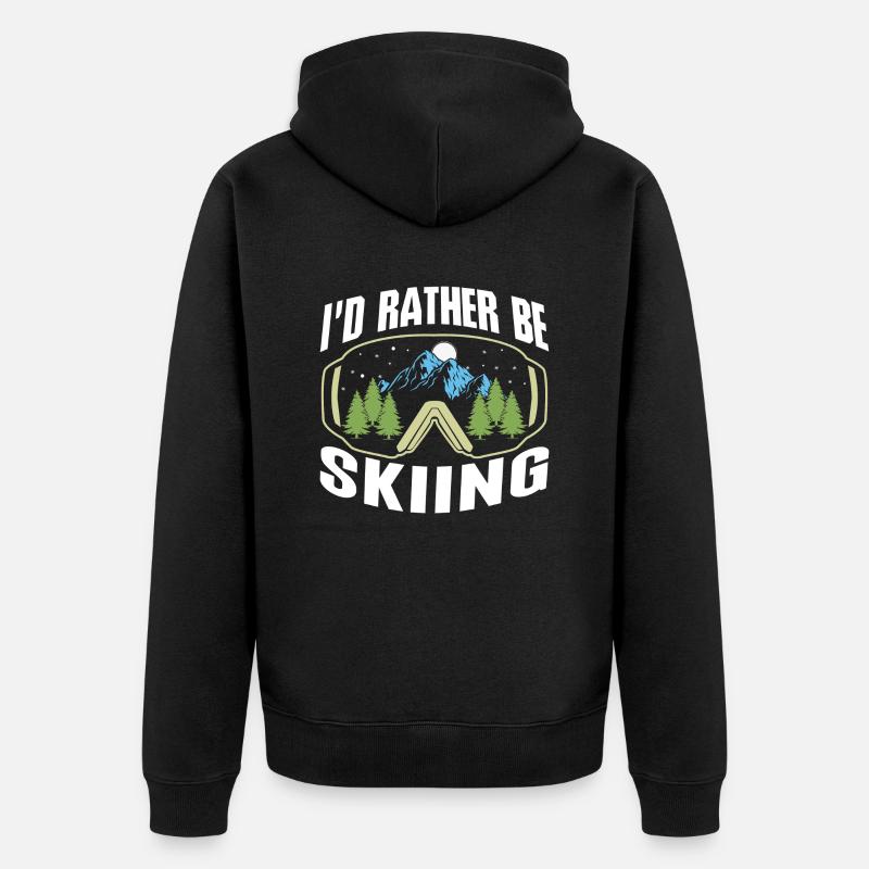 Ski skiing - Veste à capuche bio Premium Unisexe - noir