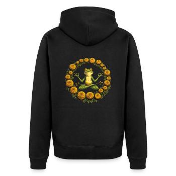 Grenouille de méditation - Veste à capuche bio Premium Unisexe - noir - Dos - Nico (187cm)