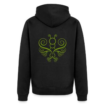 Butterfly - Unisex Premium Organic Zip Hoodie - black - Back - Nico (187cm)