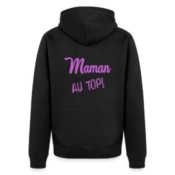 MAMAN. FÊTE DES MÈRES - Veste à capuche bio Premium Unisexe - noir - Dos - Nico (187cm)