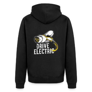 Conduire une voiture de recharge électrique Conducteur de véhicule électrique - Veste à capuche bio Premium Unisexe - noir - Dos - Nico (187cm)