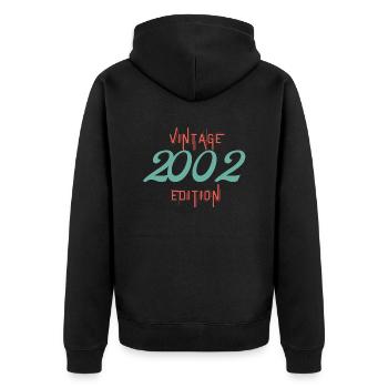Awesome since 2002 - Unisex Premium Organic Zip Hoodie - black - Back - Nico (187cm)