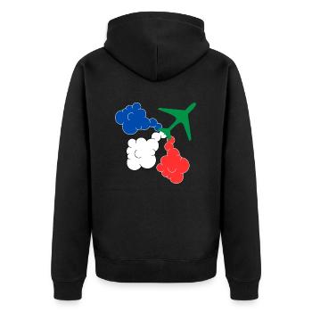 Avion militaire Patrouille de France - Veste à capuche bio Premium Unisexe - noir - Dos - Nico (187cm)