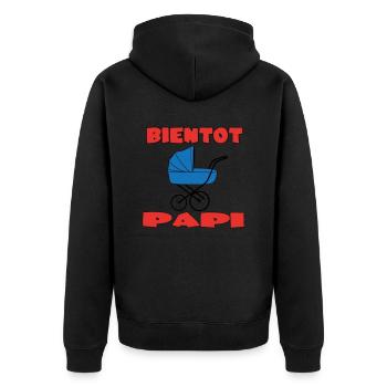 BALD OPA - Unisex Premium Bio Zip Hoodie - Schwarz - Hinten - Nico (187cm)