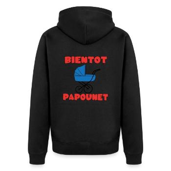 BIENTOT PAPOUNET - Veste à capuche bio Premium Unisexe - noir - Dos - Nico (187cm)
