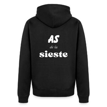 Ace of the nap - Unisex Premium Organic Zip Hoodie - black - Back - Nico (187cm)