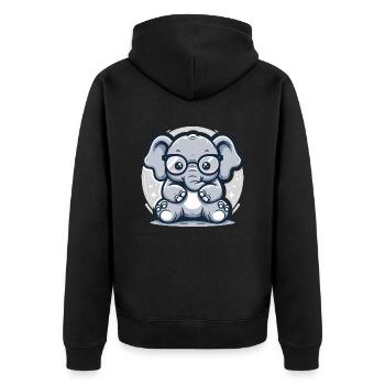 Éléphant - Veste à capuche bio Premium Unisexe - noir - Dos - Nico (187cm)