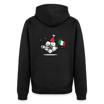 Football Fan Italy - Unisex Premium Organic Zip Hoodie - black - Back - Nico (187cm)