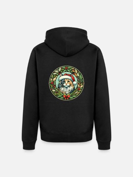 Dilute Calico Christmas - Unisex Premium Organic Zip Hoodie - black