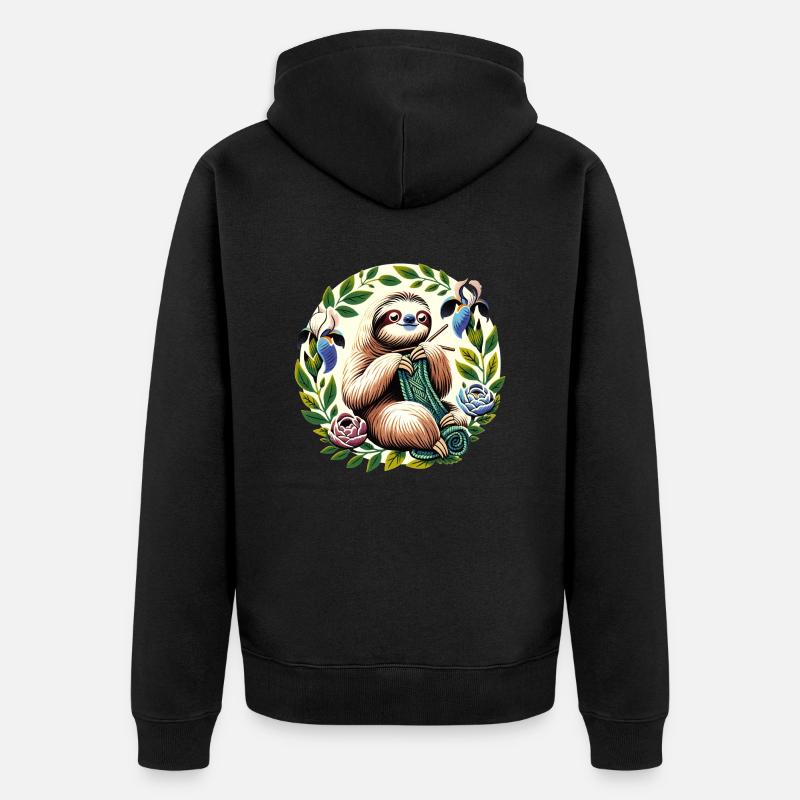 Tricot paresseux - Veste à capuche bio Premium Unisexe - noir