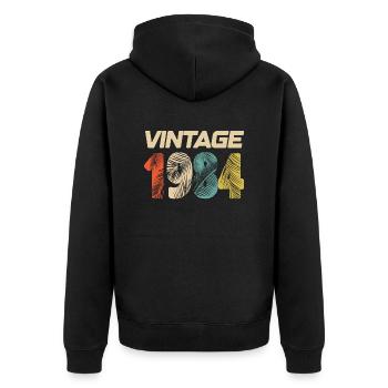 Vintage 1984 Retro - Best-seller - Veste à capuche bio Premium Unisexe - noir - Dos - Nico (187cm)