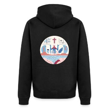biblique 3 - Veste à capuche bio Premium Unisexe - noir - Dos - Nico (187cm)