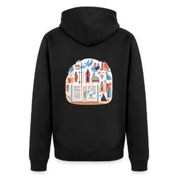 biblique 10 - Veste à capuche bio Premium Unisexe - noir - Dos - Nico (187cm)