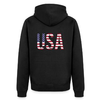 Les États-Unis aux couleurs du drapeau américain drapeau - Veste à capuche bio Premium Unisexe - noir - Dos - Nico (187cm)