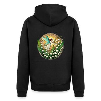 Lily of the Valley Fairy - Unisex Premium Organic Zip Hoodie - black - Back - Nico (187cm)