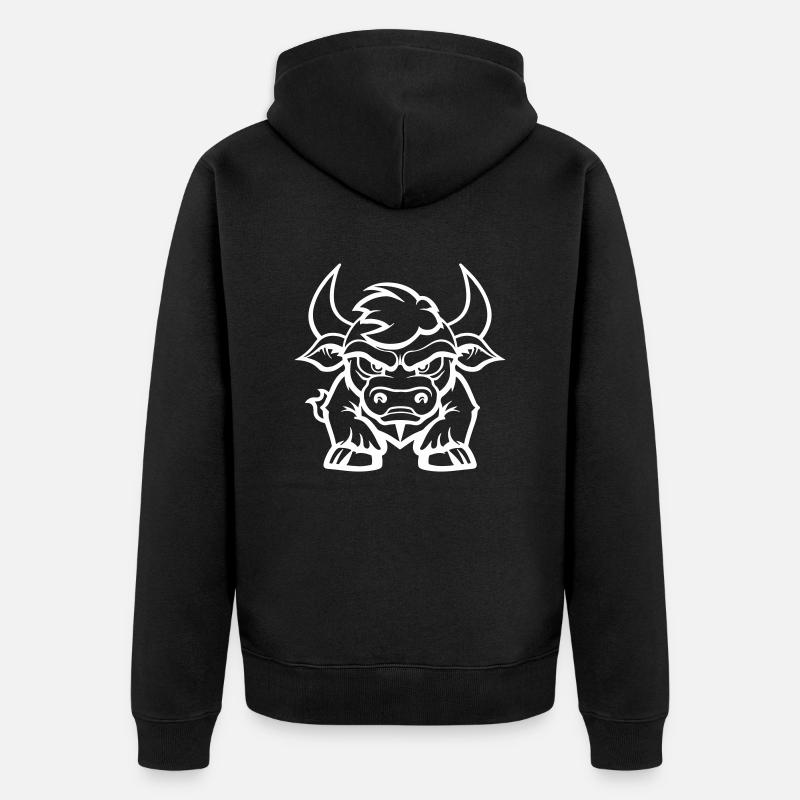 bull - Unisex Premium Organic Zip Hoodie - black