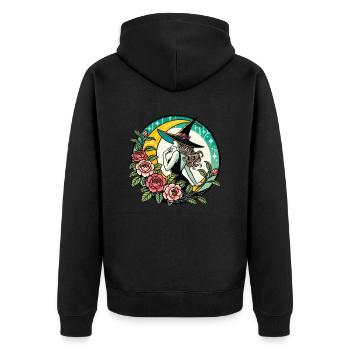 Garden Witch - Unisex Premium Organic Zip Hoodie - black - Back - Nico (187cm)