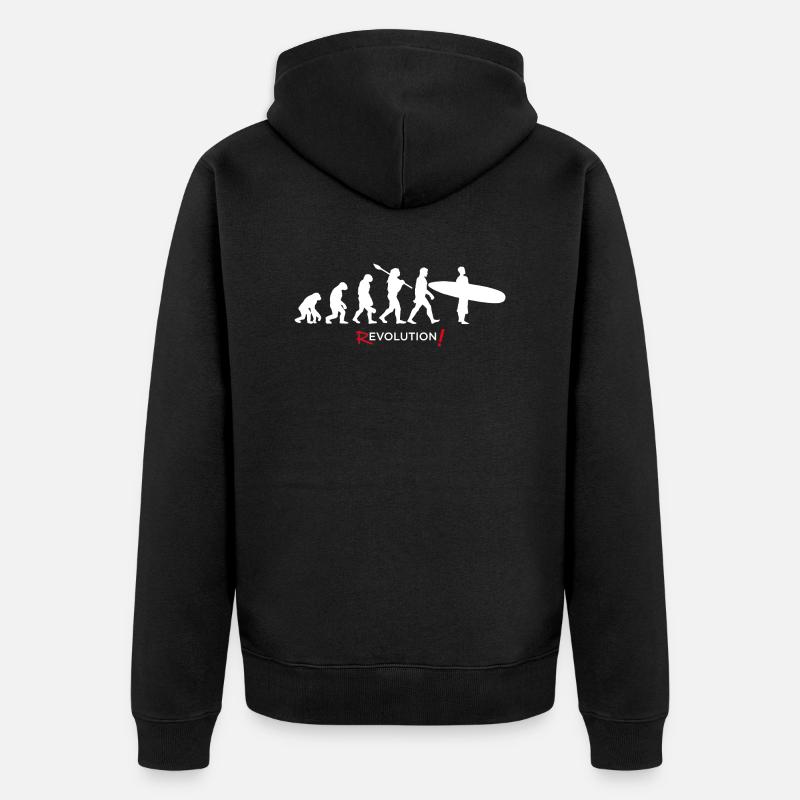 Revolution - Evolution Man Fun Twist07 - Unisex Premium Bio Zip Hoodie - Schwarz