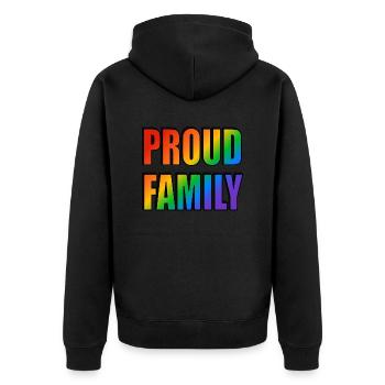 Famille fière - Veste à capuche bio Premium Unisexe - noir - Dos - Nico (187cm)