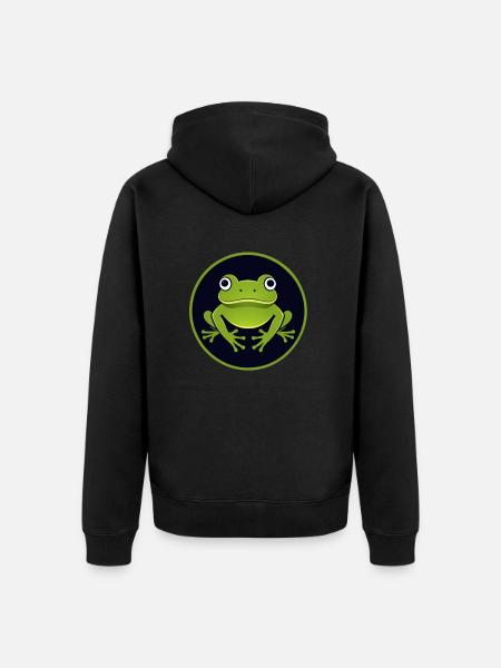 Quirliger Frosch - Unisex Premium Bio Zip Hoodie - Schwarz