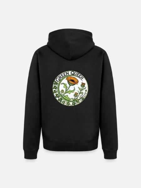 Green Queen - Unisex Premium Organic Zip Hoodie - black