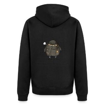 Onion look - Unisex Premium Organic Zip Hoodie - black - Back - Nico (187cm)