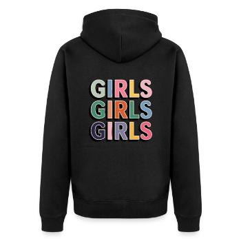 Girls Girls Girls - Unisex Premium Bio Zip Hoodie - Schwarz - Hinten - Nico (187cm)