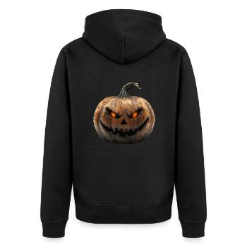 Pumpkin, the spooky Halloween decoration - Unisex Premium Organic Zip Hoodie - black - Back - Nico (187cm)