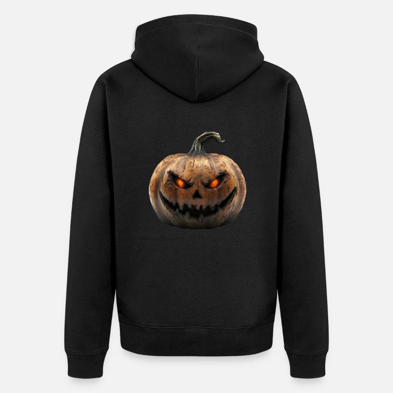 Pumpkin, la déco d’Halloween effrayante - Veste à capuche bio Premium Unisexe - noir
