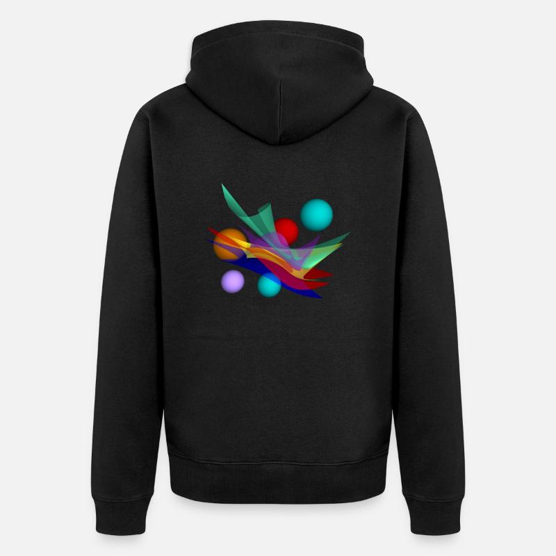 Design mit bicubic waves - Unisex Premium Bio Zip Hoodie - Schwarz