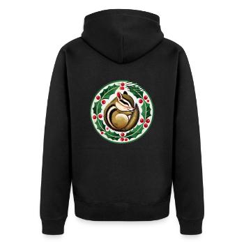 Chipmunk Christmas - Unisex Premium Organic Zip Hoodie - black - Back - Nico (187cm)