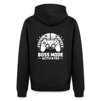 Bos Mode Activated - Unisex Premium Organic Zip Hoodie - black - Back - Nico (187cm)