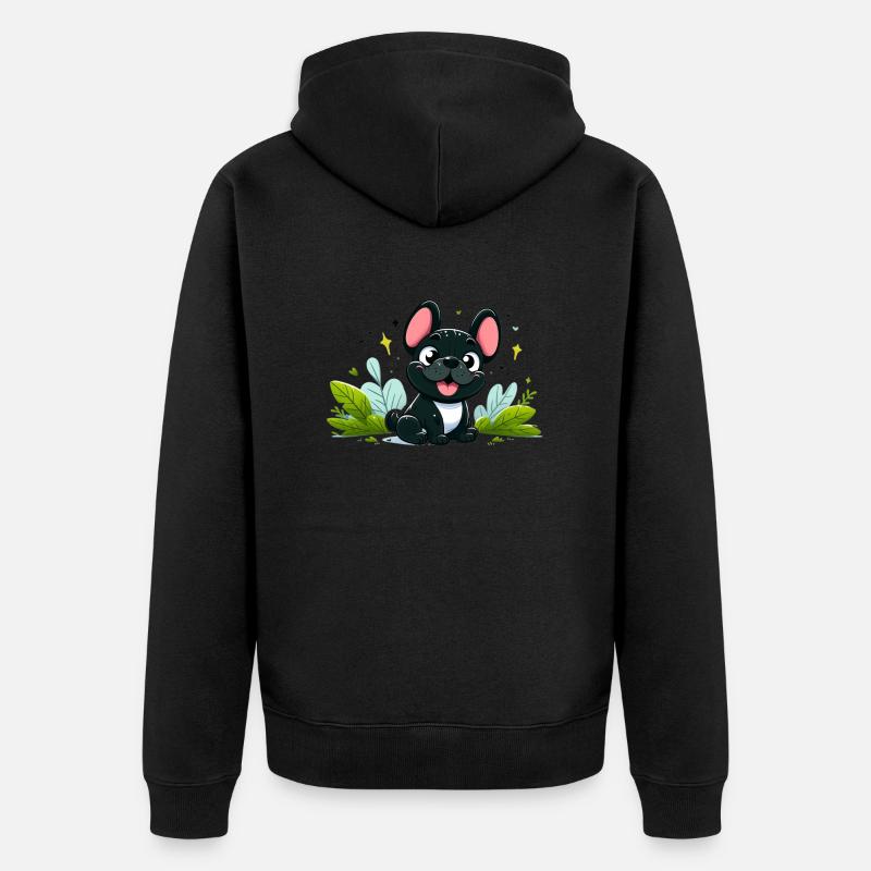 bouledogue français 4 - Veste à capuche bio Premium Unisexe - noir